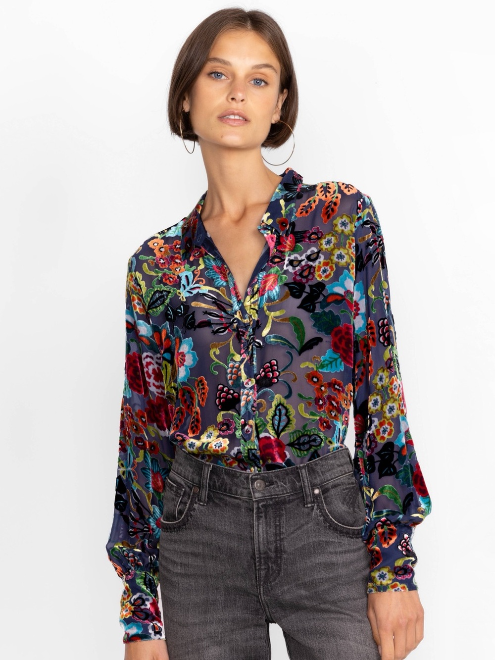 Johnny Was Minto Burnout Yrene Blouse